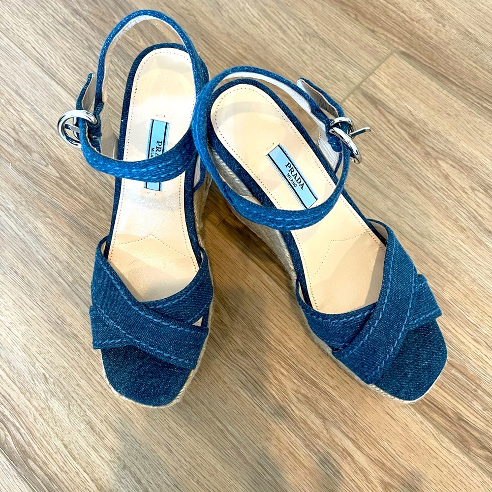 Prada Denim Espadrille wedge - Picture 2 of 5